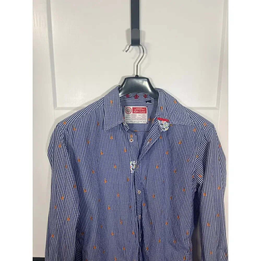 Robert Graham M Blue Check Guitar Print Button Front The Freshly Laundered Shirt